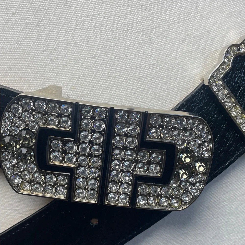NEW Black Belt with Crystal Embellished Buckle